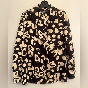 PRIMARK Double-Breasted Satin
Women Elegant Jacket Black & Cream print size8 New